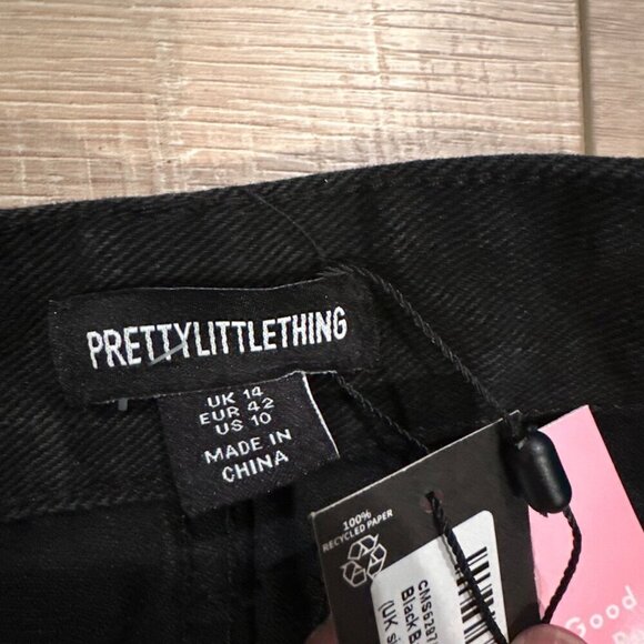 PRETTY LITTLE THINGS WOMENS SIZE 10 BLACK MOM JEANS - Picture 7 of 9